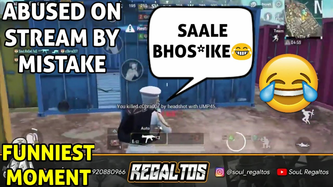 REGALTOS ABUSED ON STREAM BY MISTAKE | FUNNY MOMENT | PUBG MOBILE