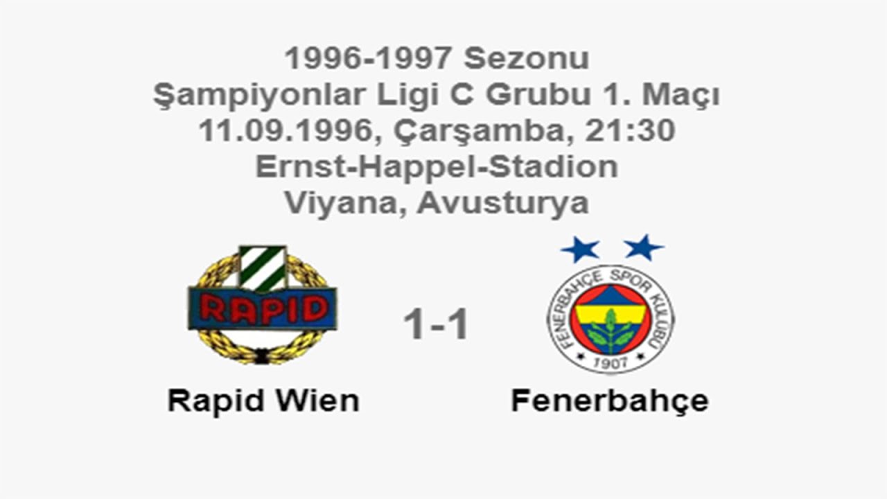 Rapid Wien 11 Fenerbahçe [HD] 11.09.1996 19961997 UEFA Champions