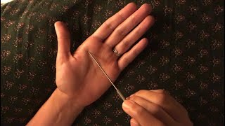 ASMR - 😴🌼Tracing and Brushing my hand (Narrating with Soft Spoken voice) 🌼😴