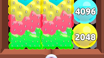 Jelly 2048 Puzzle Merge Game vs Hide Ball - All Level Gameplay (Max Level) ASMR Satisfying