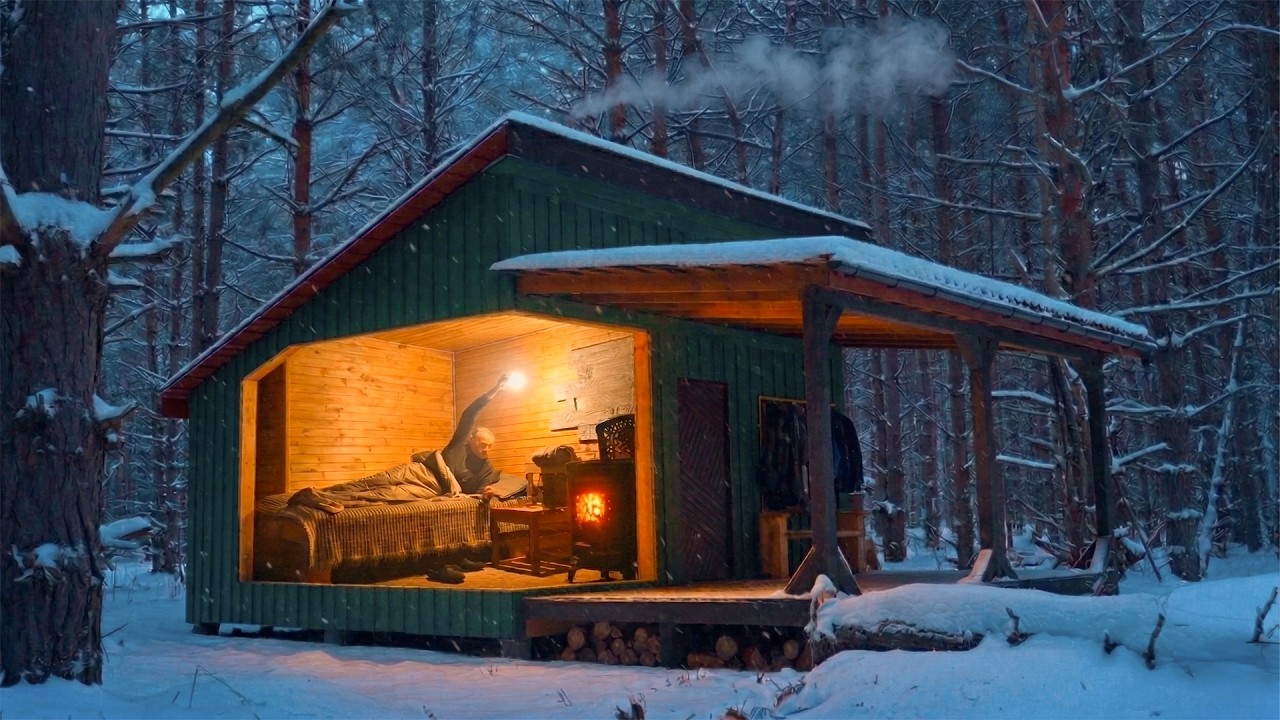 Как прошла зима в лесной хижине: История моего зимнего дома ручной работы, Релакс без слов