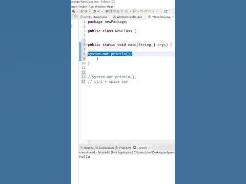 short cut keys for print in java clipse ID #youtubeshorts #shortvideos ...