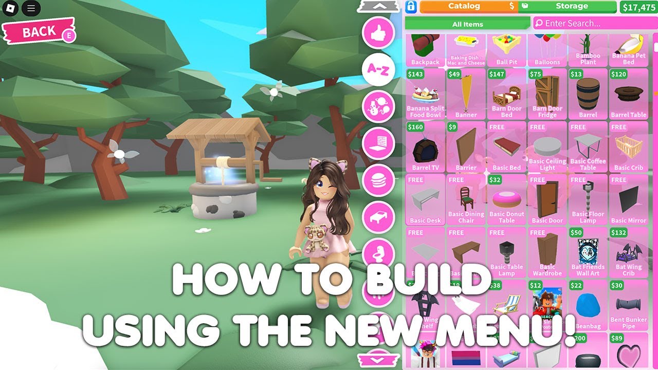 HOW TO BUILD USING THE NEW MENU *THE EASIEST WAY* in Adopt me! - YouTube