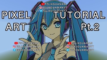 Minecraft Pixel Art Tutorial - Hatsune Miku Part 2