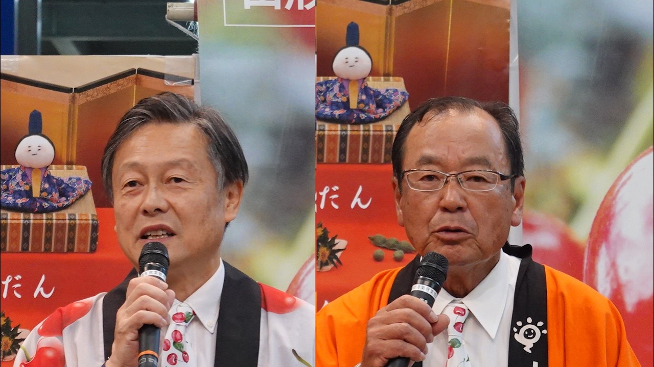 山形県一市四町・JAさがえ西村山 さくらんぼ「紅秀峰」トップセールス