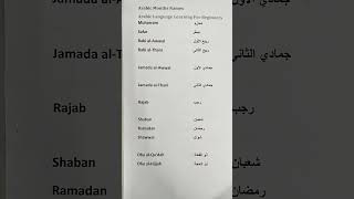 #short | Arabic Months Names| Learn Arabic Easily