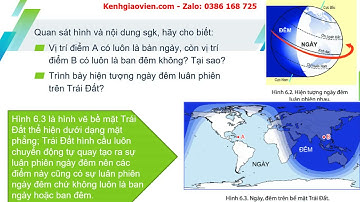 Giáo án powerpoint bài 6: Chuyển động tự quay quanh trục .... | Địa lí 6 Chân trời sáng tạo