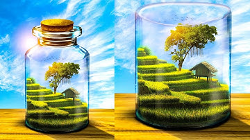 The Garden inside bottle manipulation | Photoshop tutorial
