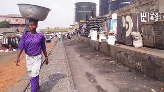 4K WALK FROM THE DEAD WHITE MAN'S CLOTHES TO GRAPHIC ROAD | GHANA RAILWAY COPERA