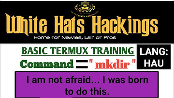 V2.4 "mkdir" command - creating Folder or Directory (Termux in Hausa)