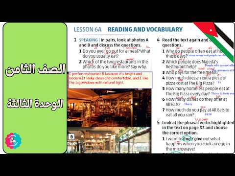 ثامن إنجليزي صفحة 32 الوحدة الثالثة الفصل الأول المنهاج الأردني الجديد