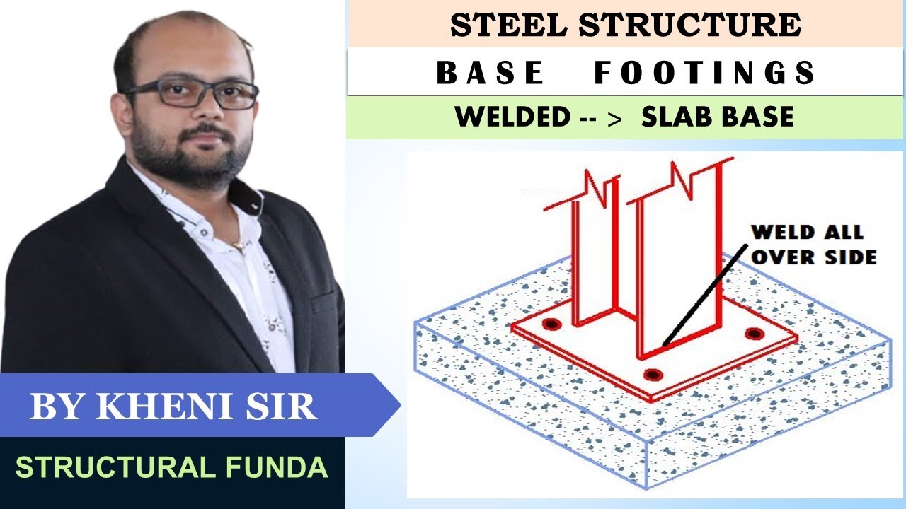 EX 1 | COLUMN BASE FOOTING | SLAB BASED | WELDING | ROLLED SECTION
