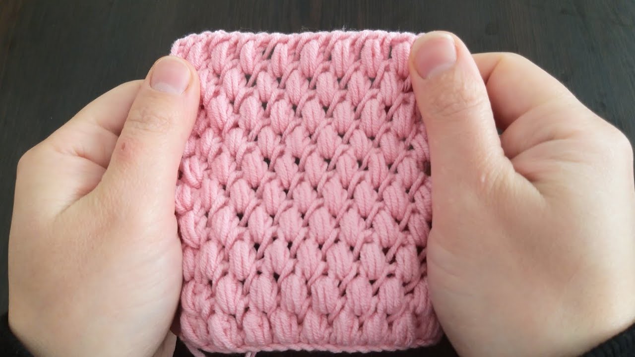 كروشيه تونسي غرزة الفستقة