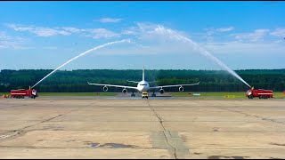 Новую авиакомпанию торжественно встретили в международном аэропорту Красноярск