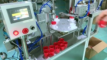 Cap inserting machine spray cans filter assembly equipment semi automatic