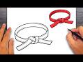 How to draw Karate Belt - Easy Drawing for Kids & Beginners