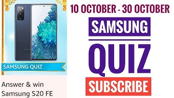 Amazon Samsung Quiz Answers Today | Win Samsung Galaxy S20 FE | 10 October 2020