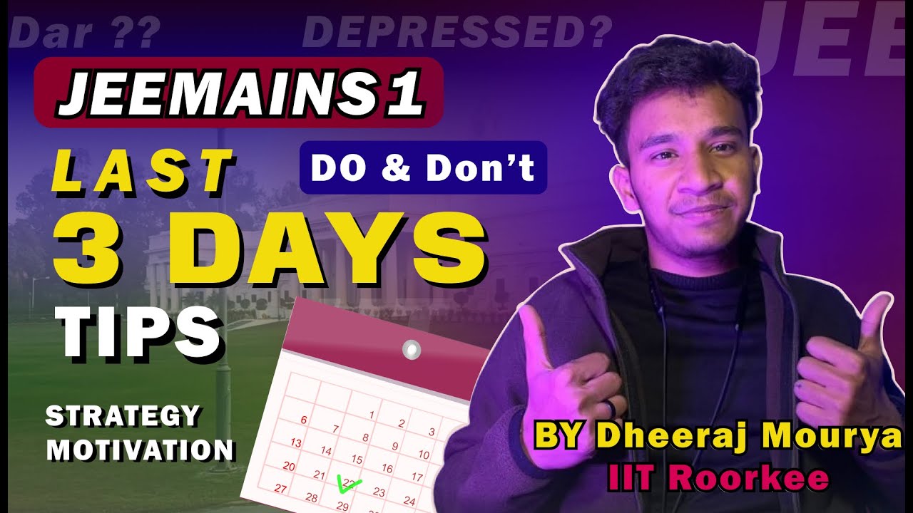 Jee Mains 2024 - Last Week Strategy🔥| Do and Don'ts | Motivation | # ...