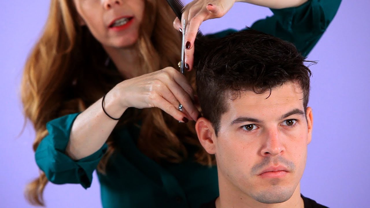 How to Cut a Man's Hair in Layers | Hair Cutting - YouTube
