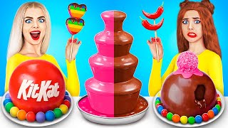 Chocolate Fountain Fondue Challenge | Chocolate Sweets & Food Battle by RATATA