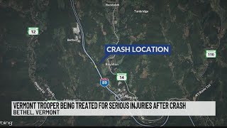 Vermont Trooper being treated for serious injuries after crash