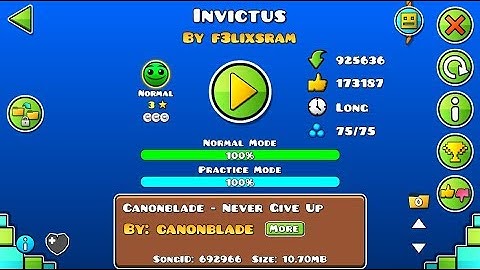 [GD] 1000 USER COINS! - INVICTUS BY F3LIXSRAM (ALL COINS) | GEOMETRY DASH 2.11