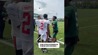 WR link up at Training Camp 🔗 #widereceiver #emekaegbuka #garrettwilson #buccaneers #jets #nfl