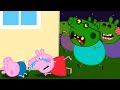 Zombie apocalypse zombies appear destroys the police station  peppa pig funny animation