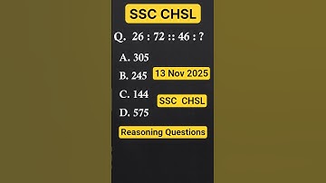 SSC CHSL Reasoning Questions 2025 || SSC CHSL Reasoning Expected Question || ssc chsl mcq