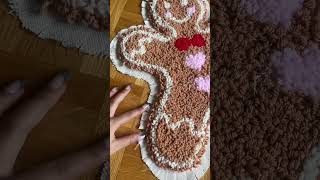REVEAL: Making a Gingerbread Punch Needle Pillow! #shorts