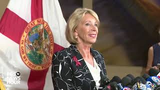 WATCH: Secy. of Education Betsy DeVos discusses gun violence in Parkland, FL