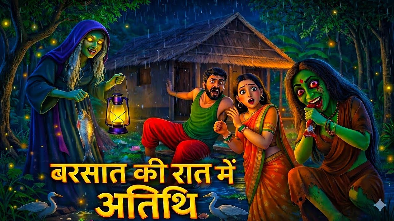 बरसात की रात आया पिशाच अतिथि Barish Ki Raat Ka Rahasya Darawni Kahani  Horror Story Hindi Moral Sto