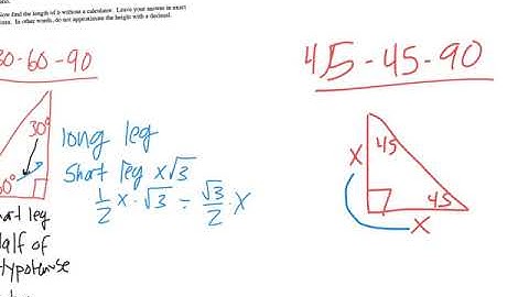 Lesson 5.2.1 - Special Right Triangles