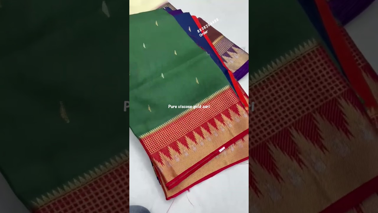 🎉 premium Tussar Viscose Saree price 2550 🌳8838204488 🎉 temple design festival Saree