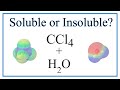 Water and CCl4 Molecular Properties