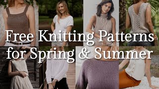 FREE Knitting Patterns for Spring and Summer 2024  Beginner to Advanced Tanks, Tshirts and Tops