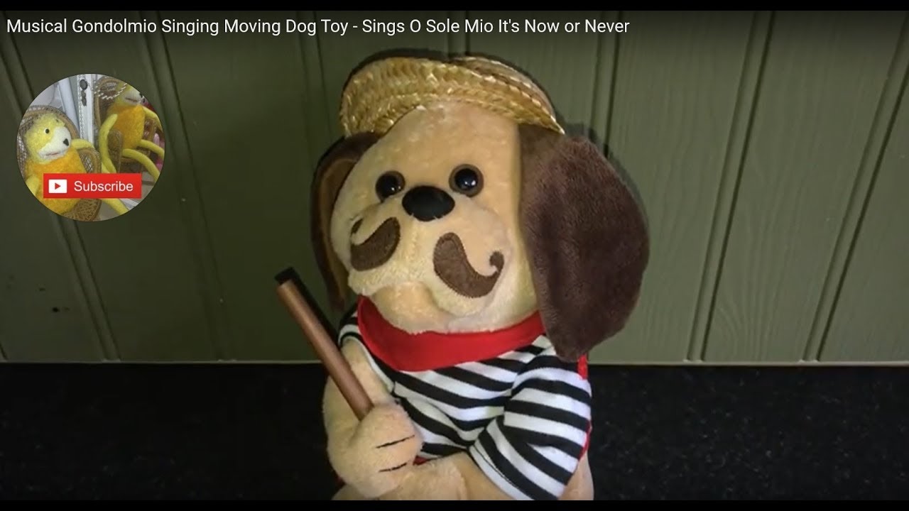 Gondolomio Italian Singing Plush Dog O Sole Mio Gondolier