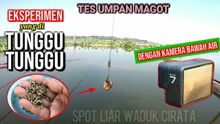 TES UMPAN MAGOT di spot liar Cirata dengan kamera bawah air