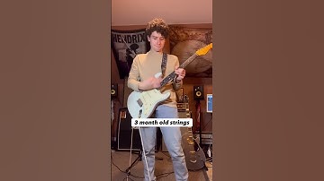 Thumbnail of Comparing 3 Month Old Guitar Strings to New Ones #shorts