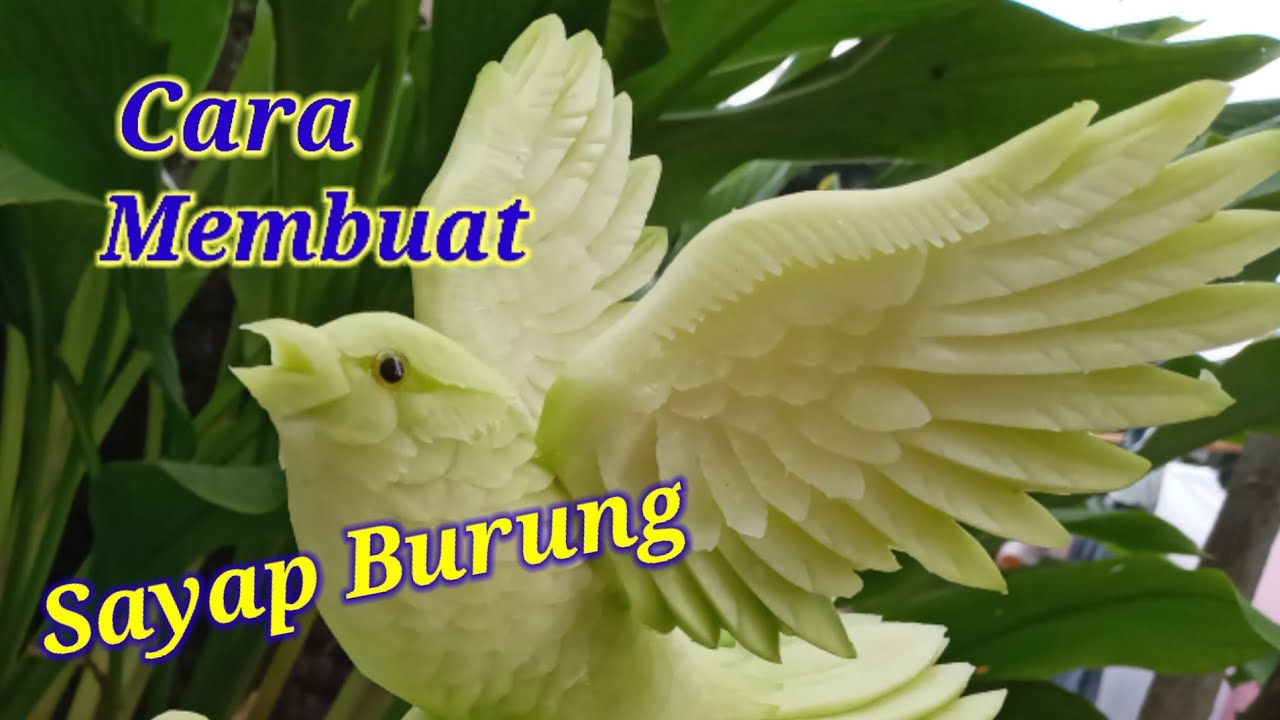 Cara membuat sayap dari bahan manisah | fruit Carving | Bird Characters