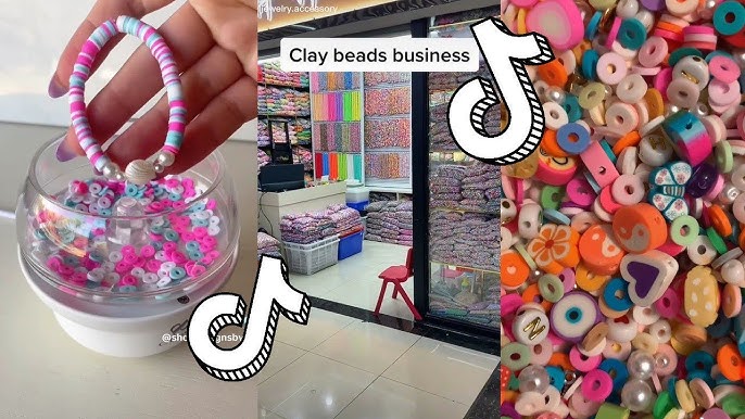 Making Clay beaded bracelets using a bead spinner 🌺 #claybeadbracelet, how to tie a bracelet