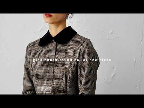 秋のグレンチェックでクラシカルに | glen check round collar