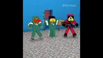 When Zombie and Herobrine Plays The Squid Game Marbles |  Minecraft Animations