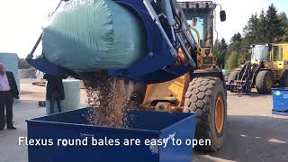 Baling of wood chips with Flexus balers for efficient handling of biomass