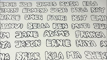 Name writing in bubble art