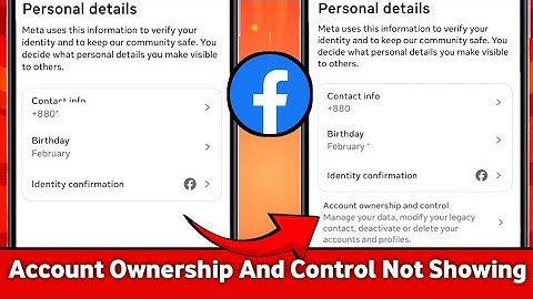 Fix Facebook Account Ownership And Control Option Not Showing (2025)