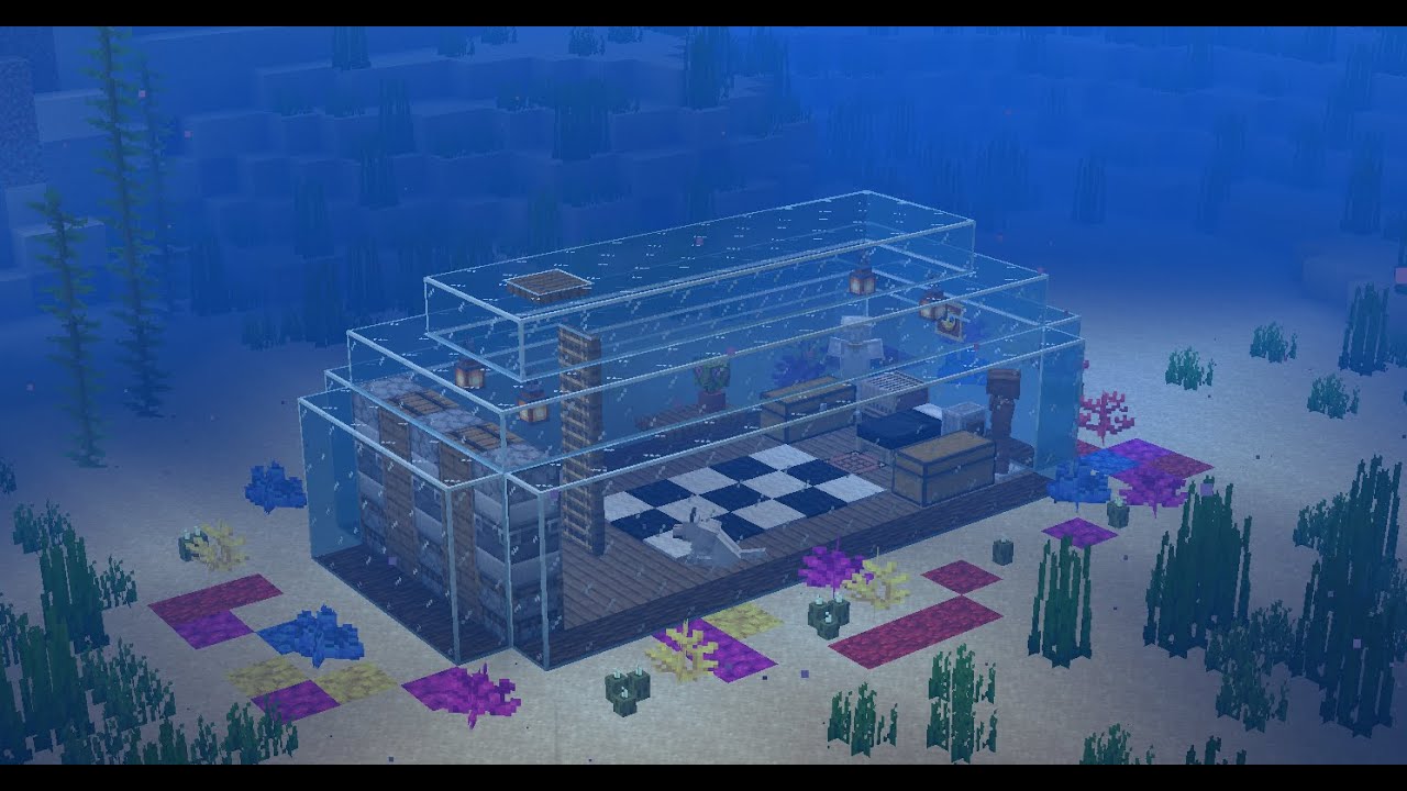 Super Easy Minecraft Underwater House!! How to make a Underwater house