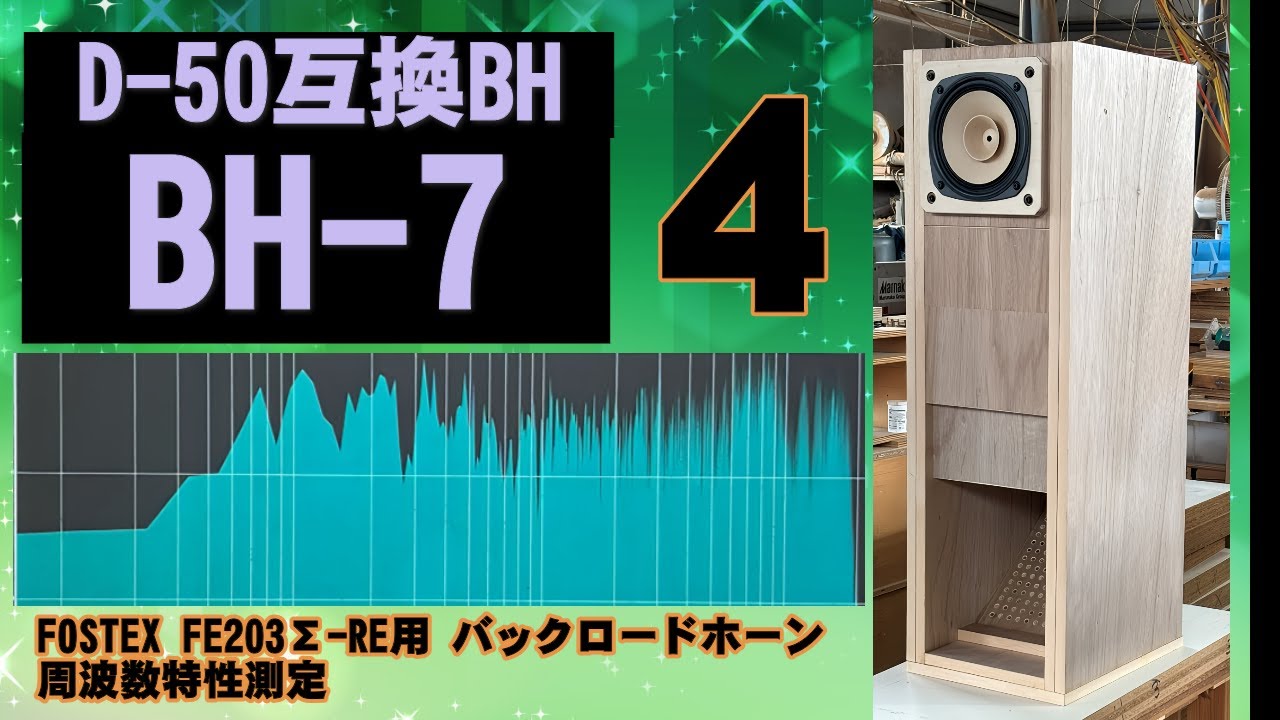 D-50互換設計バックロードホーン BH-7 製作進行中4 周波数特性測定