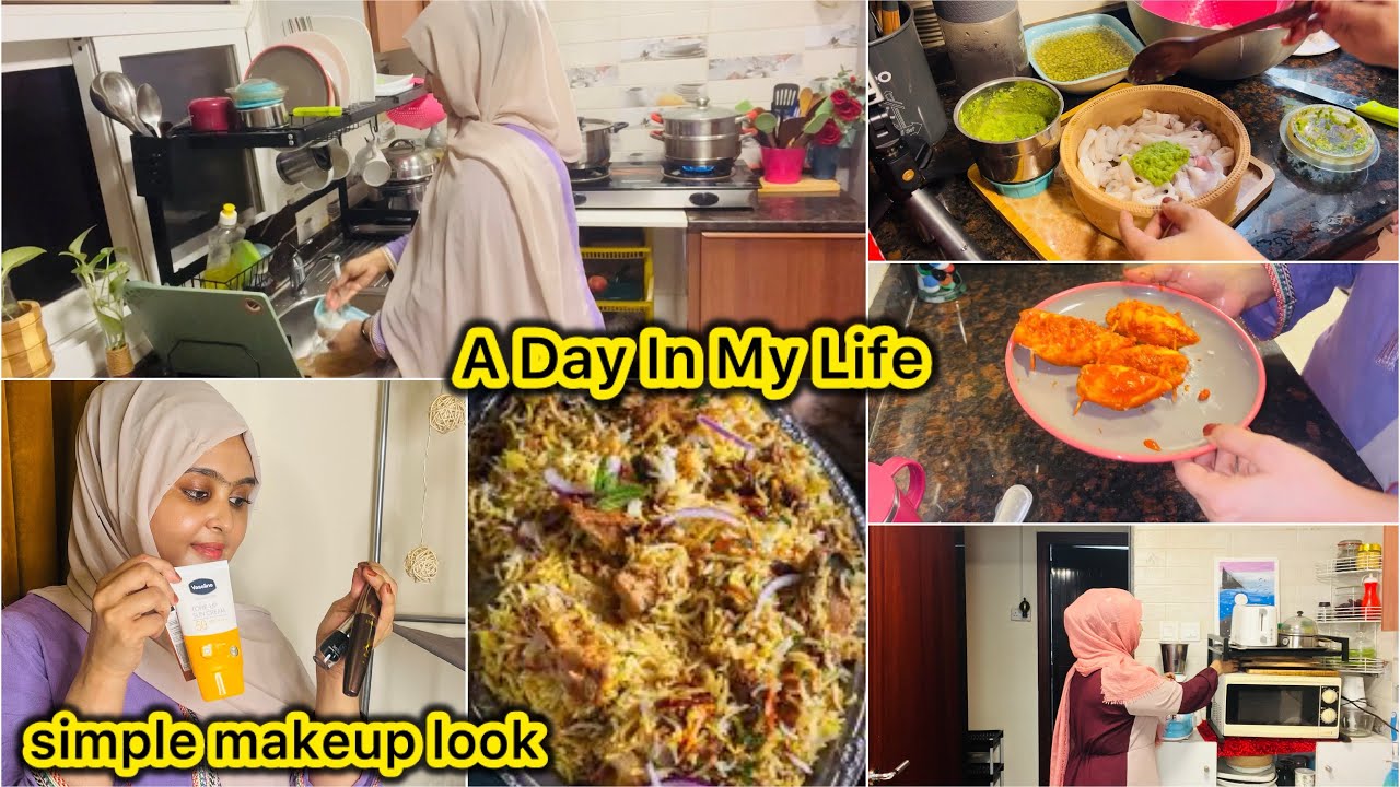 രാവിലെ മുതൽ രാത്രി വരെ🔥 ഈസി കൂന്തൽ ബിരിയാണി My Makeup Look..☺️ koonthal nirachathu