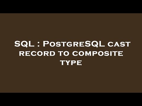 SQL : PostgreSQL